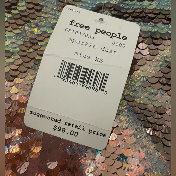 Free People sequin one shoulder top - Picture 5 of 6